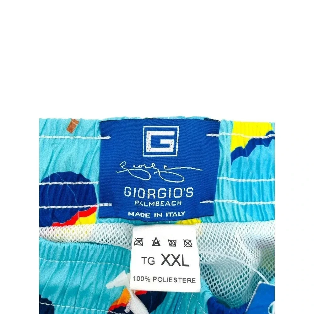NEW Giorgio's of Palm Beach Men's Size XXL Blue Swim Trunks Italy